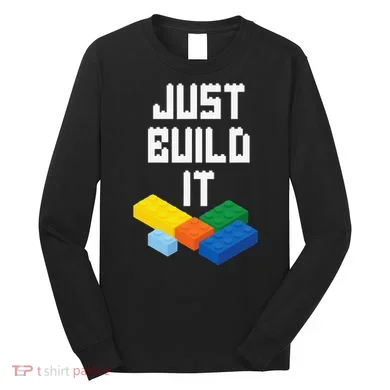Just Build It Master Builder Building Blocks Toy Bricklayer Long Sleeve Shirt