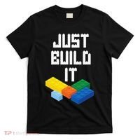 Just Build It Master Builder Building Blocks Toy Bricklayer T-Shirt thumb 0