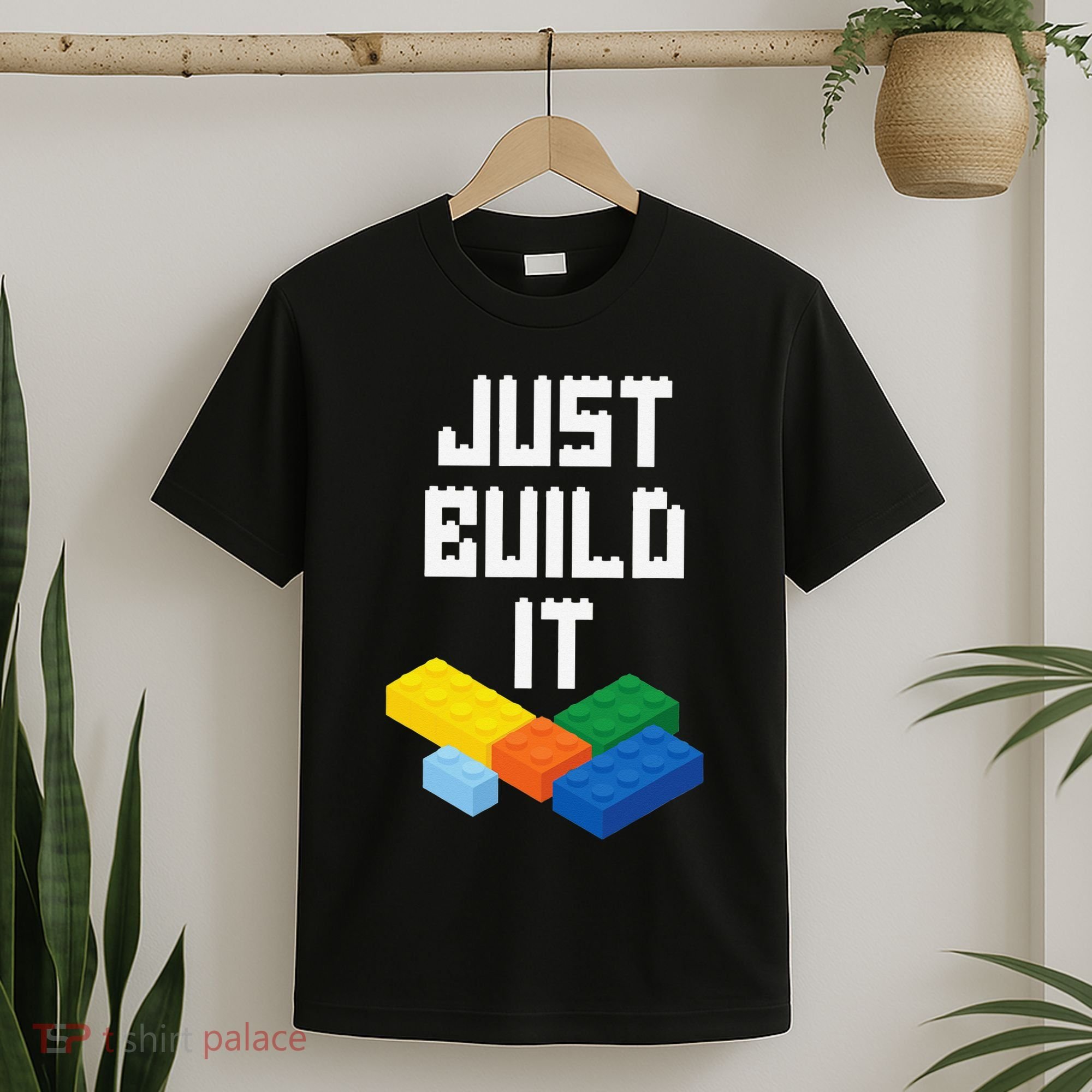 Just Build It Master Builder Building Blocks Toy Bricklayer T-Shirt