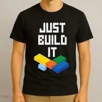 Just Build It Master Builder Building Blocks Toy Bricklayer T-Shirt thumb 3