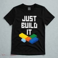 Just Build It Master Builder Building Blocks Toy Bricklayer T-Shirt thumb 5