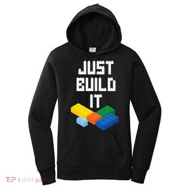 Just Build It Master Builder Building Blocks Toy Bricklayer Women's Hoodie