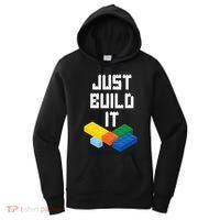 Just Build It Master Builder Building Blocks Toy Bricklayer Women's Hoodie thumb 0