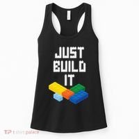 Just Build It Master Builder Building Blocks Toy Bricklayer Women's Tank Top thumb 0