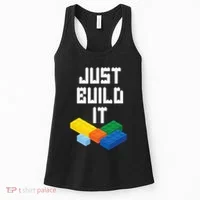 Just Build It Master Builder Building Blocks Toy Bricklayer Women's Tank Top thumb 0