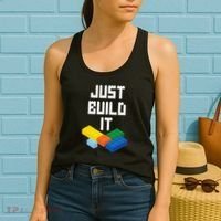 Just Build It Master Builder Building Blocks Toy Bricklayer Women's Tank Top thumb 2