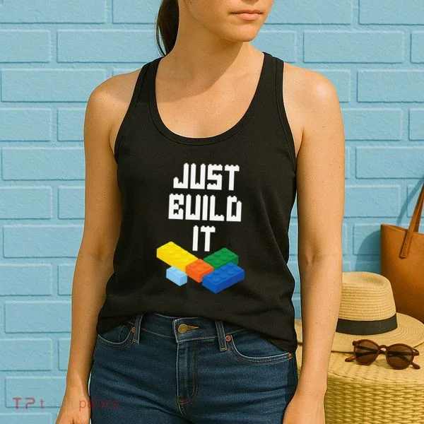 Just Build It Master Builder Building Blocks Toy Bricklayer Women's Tank Top