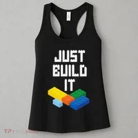 Just Build It Master Builder Building Blocks Toy Bricklayer Women's Tank Top thumb 3