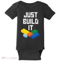 Just Build It Master Builder Building Blocks Toy Bricklayer Baby Bodysuit thumb 0