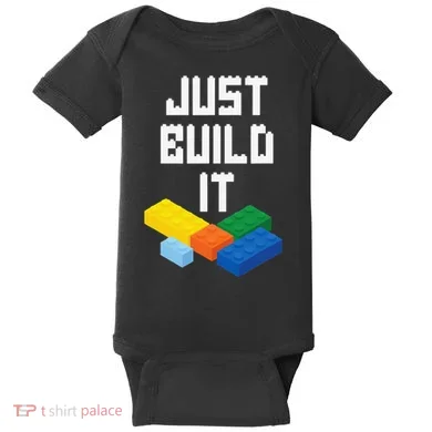 Just Build It Master Builder Building Blocks Toy Bricklayer Baby Bodysuit