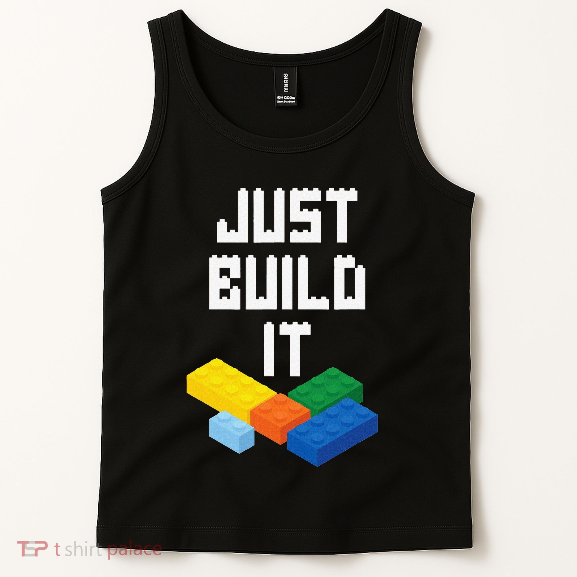 Just Build It Master Builder Building Blocks Toy Bricklayer Tank Top