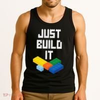 Just Build It Master Builder Building Blocks Toy Bricklayer Tank Top thumb 3