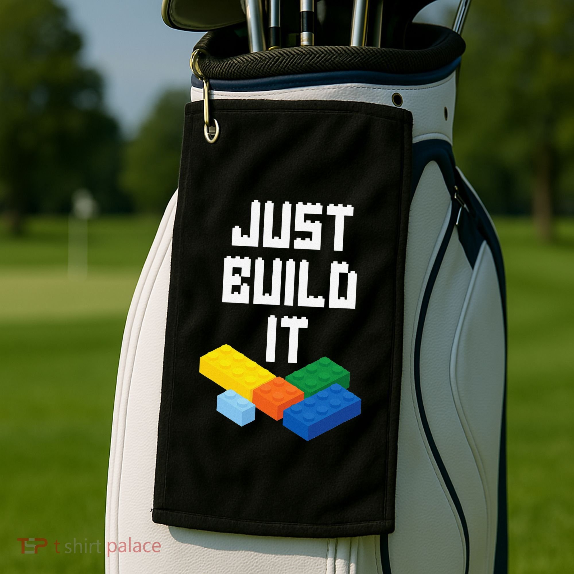 Just Build It Master Builder Building Blocks Toy Bricklayer Golf Towel