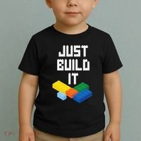 Just Build It Master Builder Building Blocks Toy Bricklayer Toddler T-Shirt thumb 2