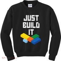 Just Build It Master Builder Building Blocks Toy Bricklayer Kids Sweatshirt thumb 0