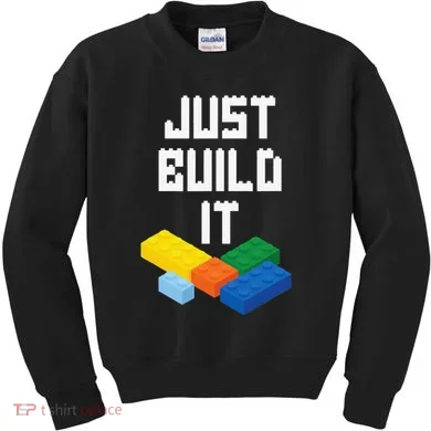 Just Build It Master Builder Building Blocks Toy Bricklayer Kids Sweatshirt