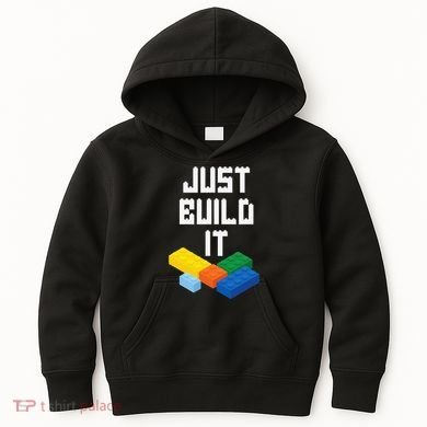Just Build It Master Builder Building Blocks Toy Bricklayer Kids Hoodie