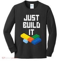 Just Build It Master Builder Building Blocks Toy Bricklayer Kids Long Sleeve Shirt thumb 0