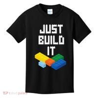 Just Build It Master Builder Building Blocks Toy Bricklayer Kids T-Shirt thumb 0