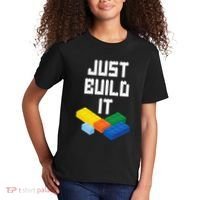 Just Build It Master Builder Building Blocks Toy Bricklayer Kids T-Shirt thumb 2