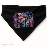 Jesus Believes In You USA-Made Doggie Bandana thumb 0