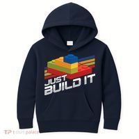 Just Build It | Building Blocks | Master Builder Kids Hoodie thumb 0