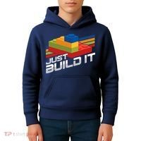 Just Build It | Building Blocks | Master Builder Kids Hoodie thumb 4