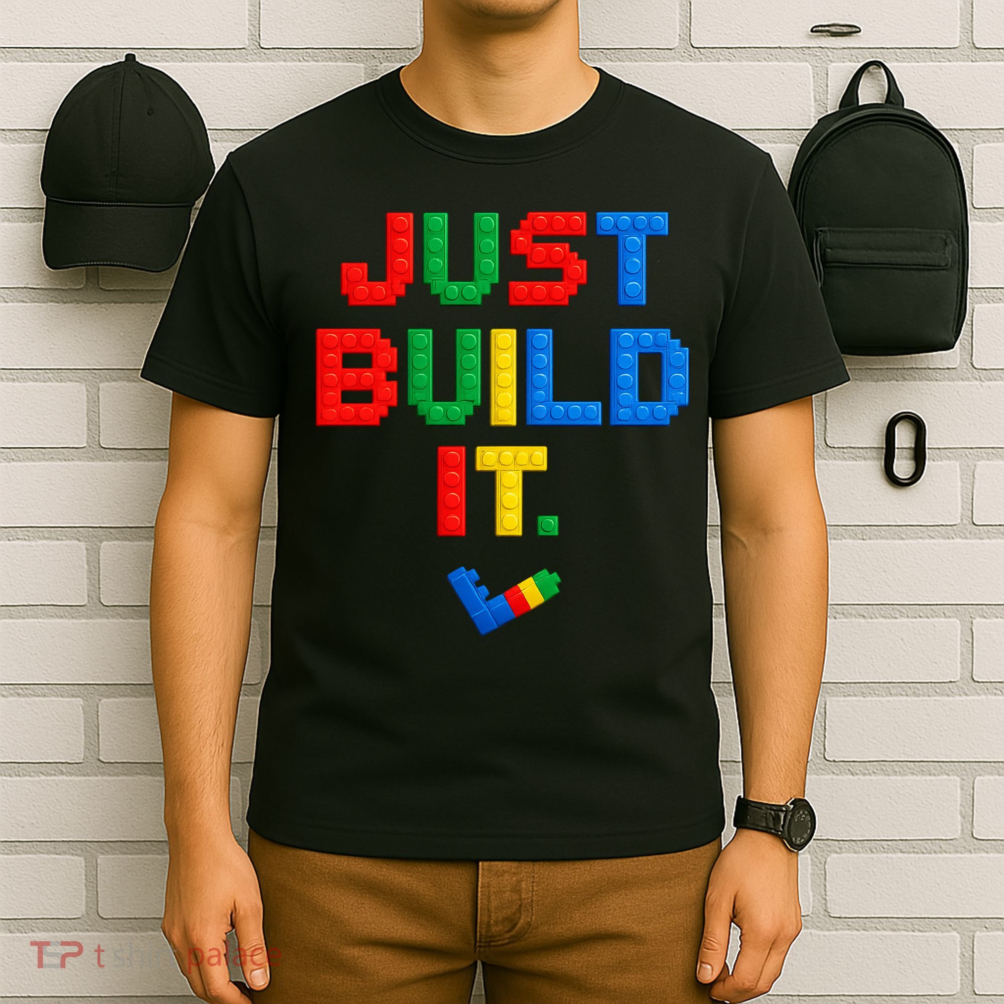 Just Build It Master Builder Building Block T-Shirt