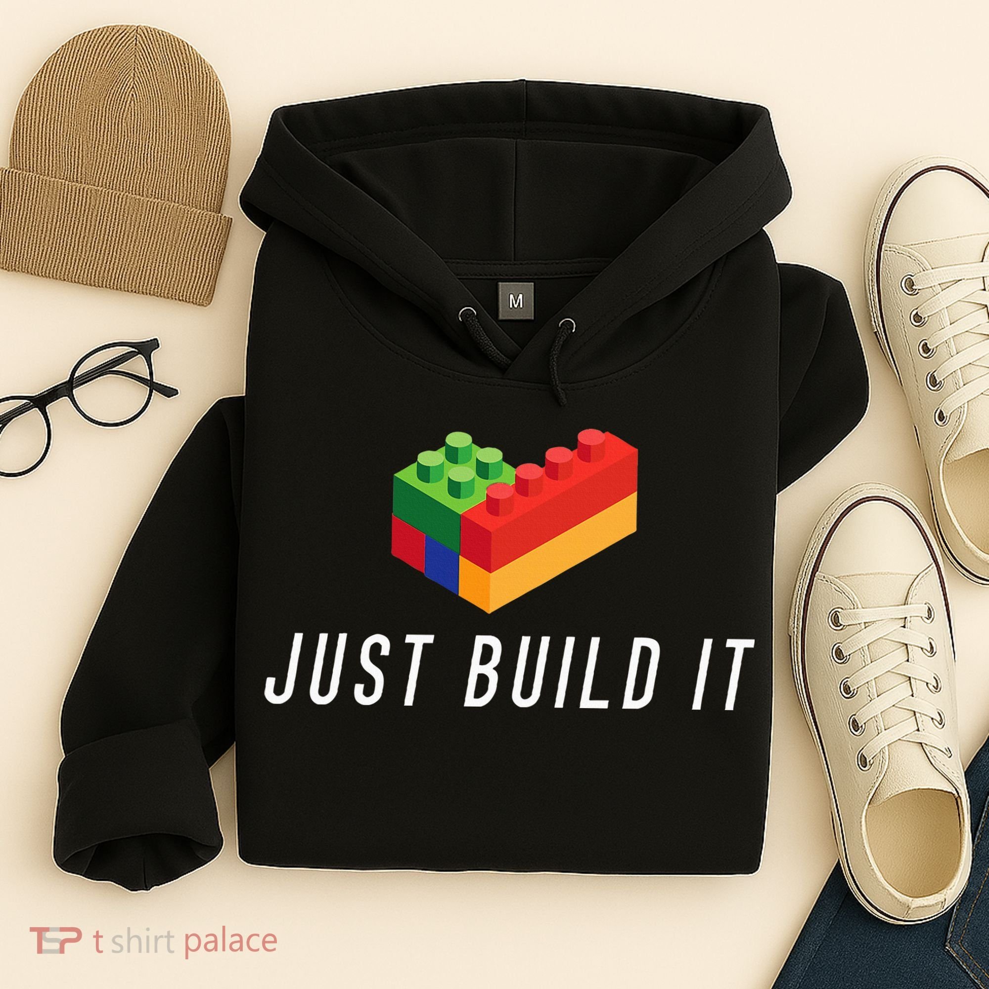 Just Build It Building Toy Blocks Bricks Hoodie