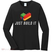 Just Build It Building Toy Blocks Bricks Women's Long Sleeve Shirt thumb 0