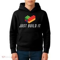 Just Build It Building Toy Blocks Bricks Kids Hoodie thumb 4