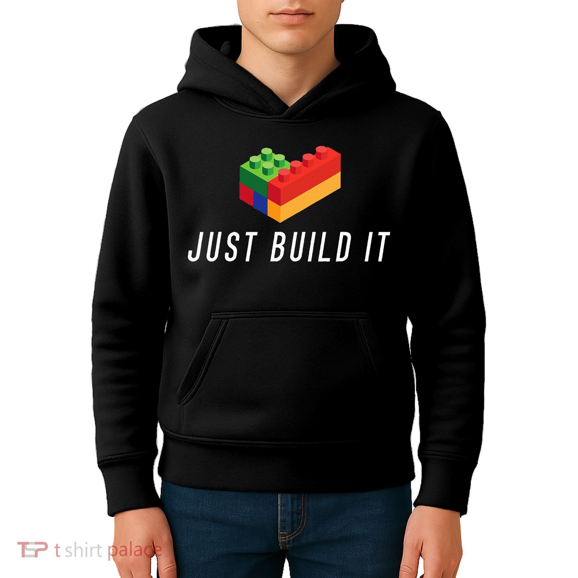 Just Build It Building Toy Blocks Bricks Kids Hoodie