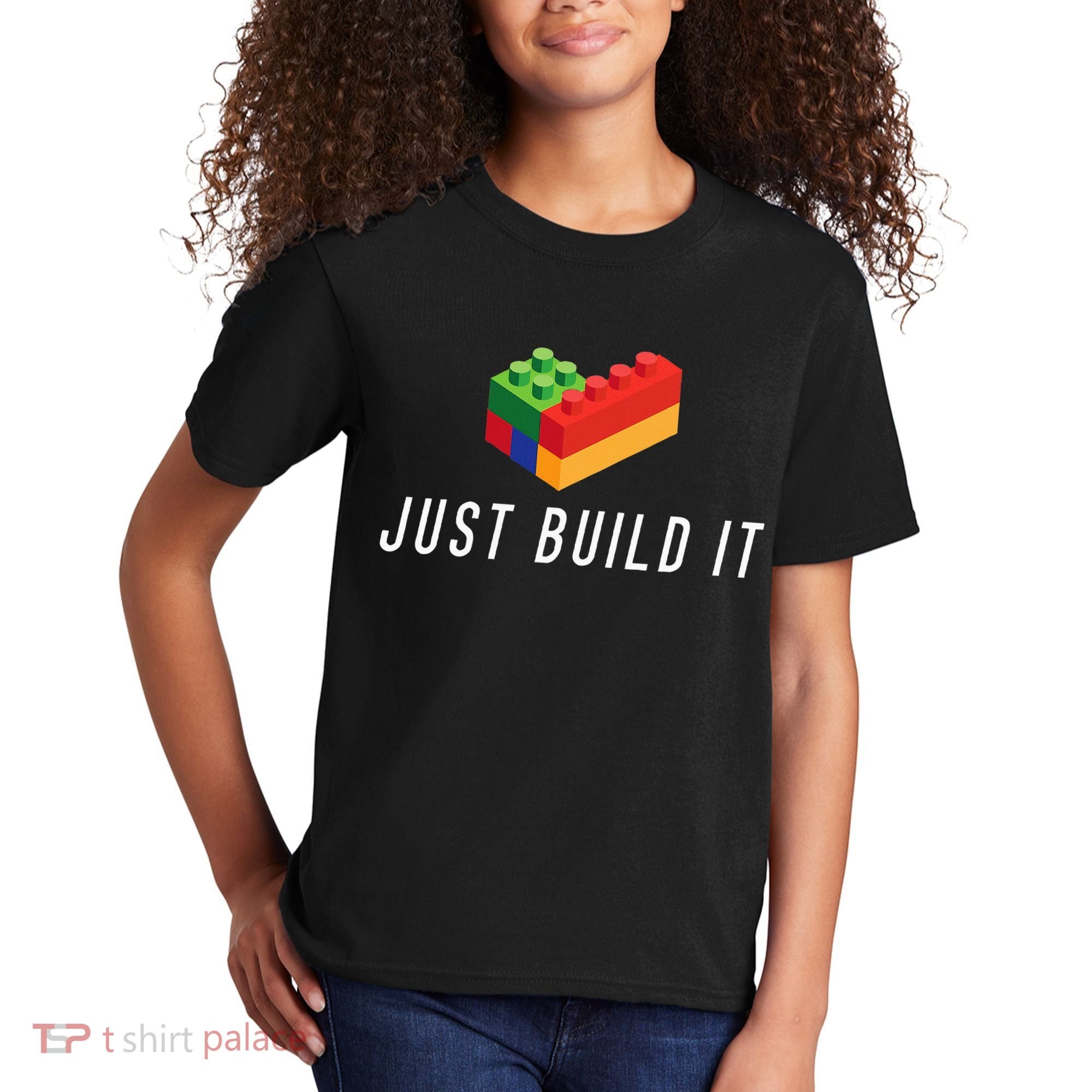 Just Build It Building Toy Blocks Bricks Kids T-Shirt