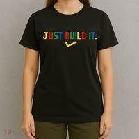 Just Build It Master Builder Building Block T-Shirt thumb 4
