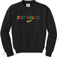 Just Build It Master Builder Building Block Kids Sweatshirt thumb 0