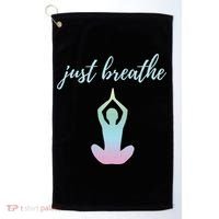 Just Breathe Inspirational Gift Golf Towel thumb 0