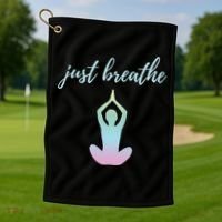 Just Breathe Inspirational Gift Golf Towel thumb 1