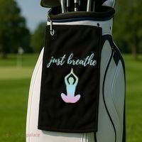 Just Breathe Inspirational Gift Golf Towel thumb 2