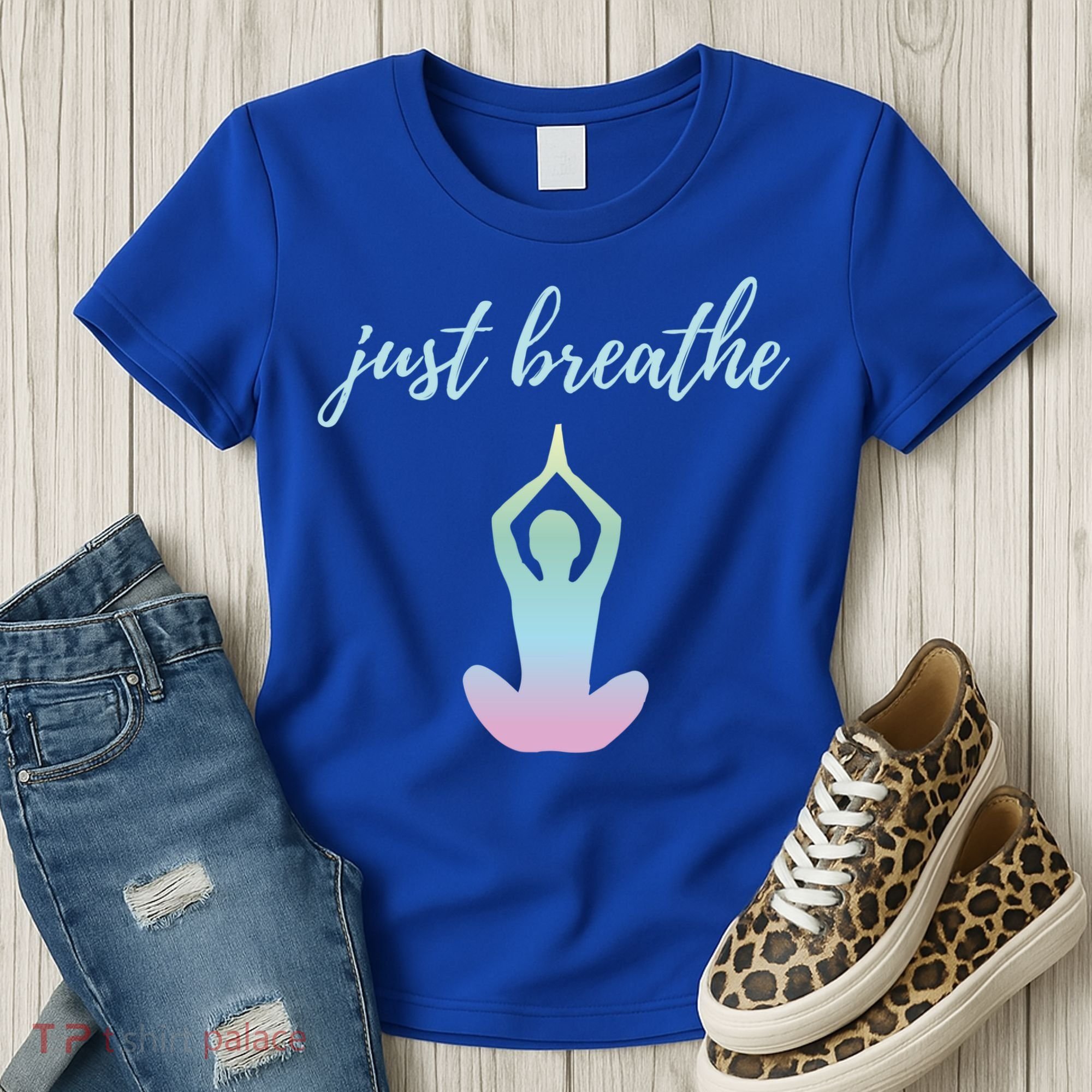 Just Breathe Inspirational Gift Women's T-Shirt
