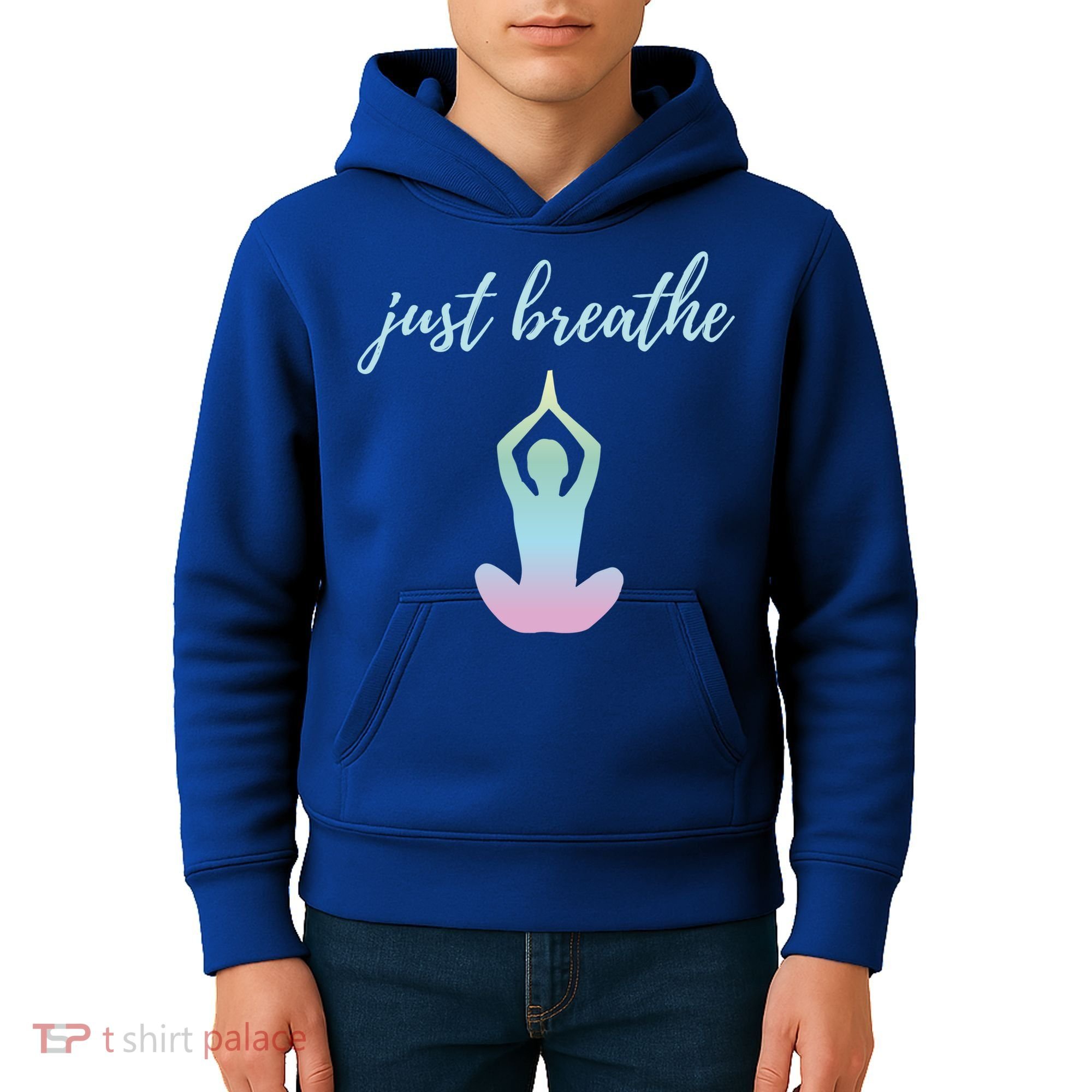 Just Breathe Inspirational Gift Kids Hoodie