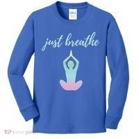 Just Breathe Inspirational Gift Kids Long Sleeve Shirt thumb 0