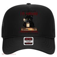 Just Because Im Awake Funny Coffee Cat Lover Women Hat thumb 0