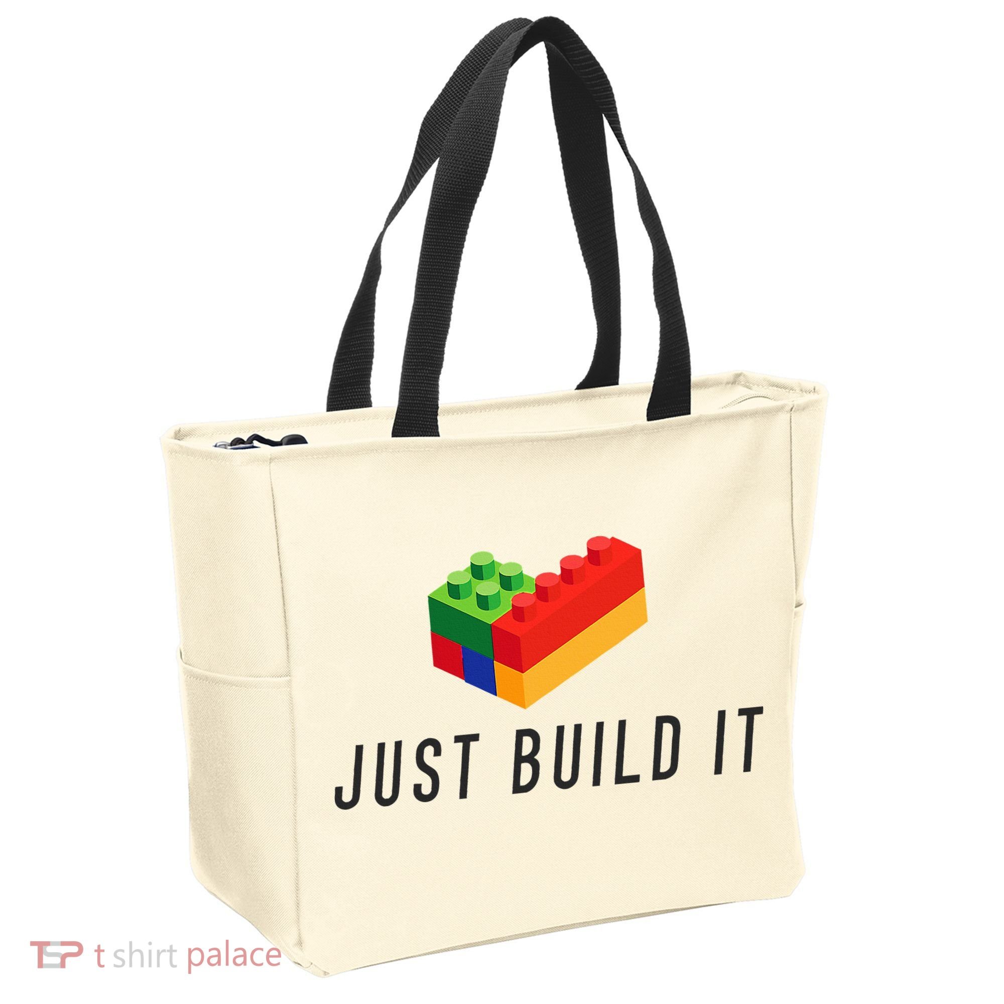 Just Build It Blocks Bricks Building Blocks Toy Tote Bag