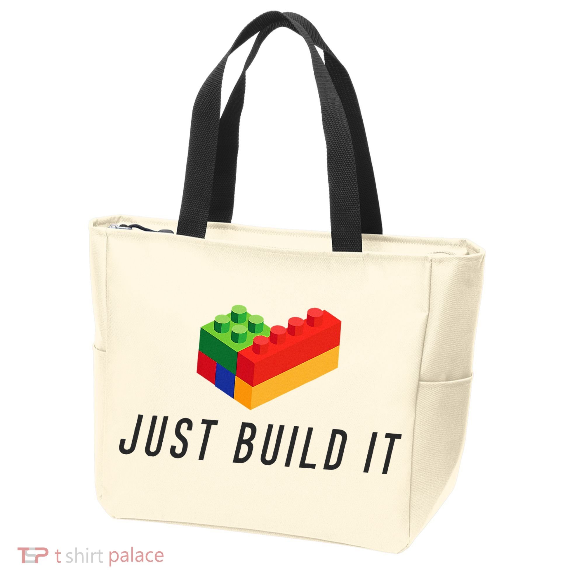 Just Build It Blocks Bricks Building Blocks Toy Tote Bag