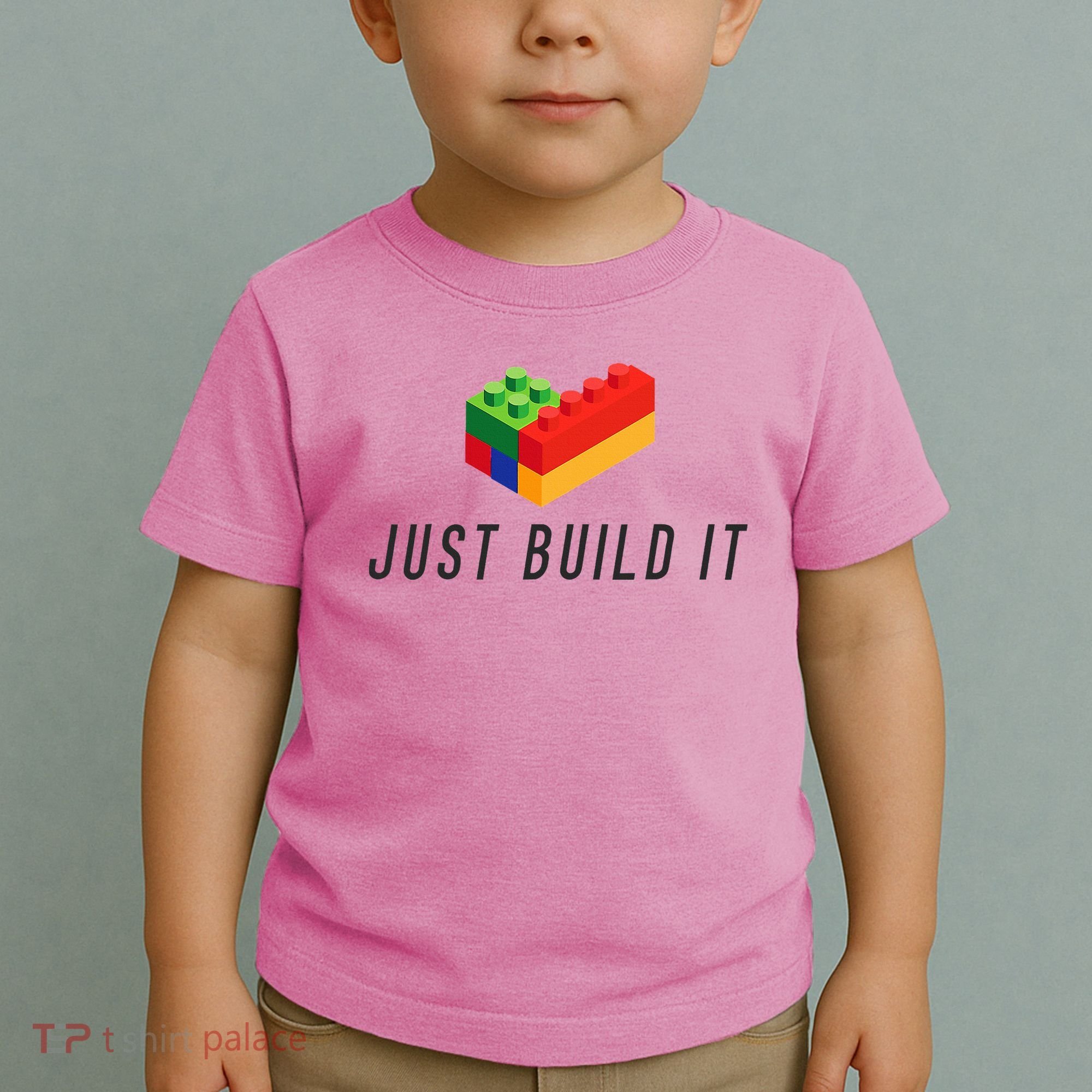 Just Build It Blocks Bricks Building Blocks Toy Toddler T-Shirt