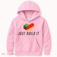 Just Build It Blocks Bricks Building Blocks Toy Kids Hoodie thumb 0
