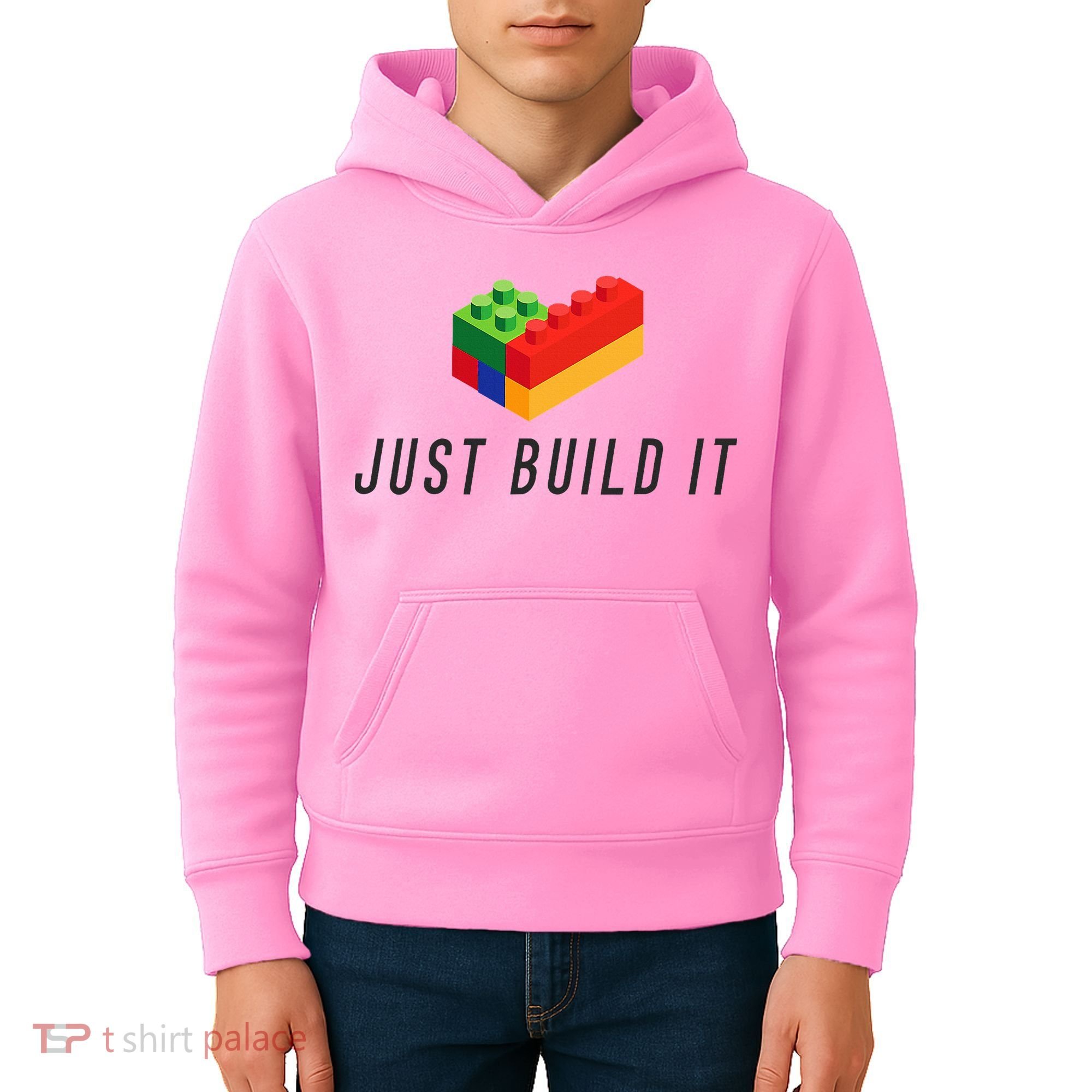 Just Build It Blocks Bricks Building Blocks Toy Kids Hoodie