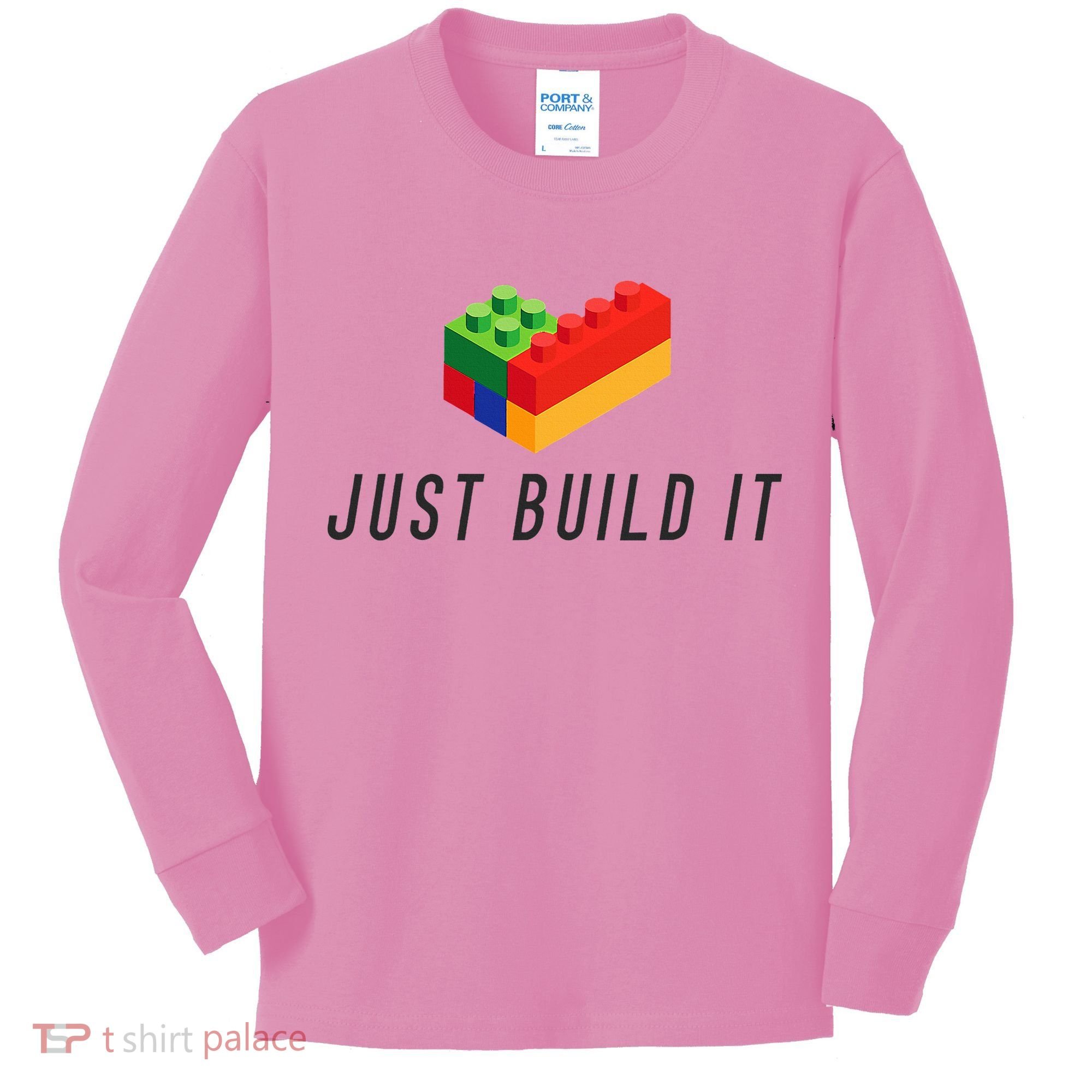 Just Build It Blocks Bricks Building Blocks Toy Kids Long Sleeve Shirt