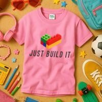 Just Build It Blocks Bricks Building Blocks Toy Kids T-Shirt thumb 3