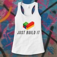 Just Build It Blocks Bricks Building Blocks Toy Women's Tank Top thumb 3